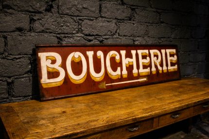 Enseigne tôle peinte Boucherie