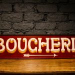 Enseigne tôle peinte Boucherie