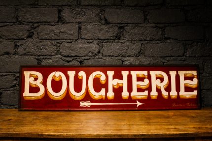 Enseigne tôle peinte Boucherie