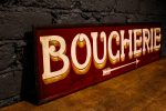 Enseigne tôle peinte Boucherie