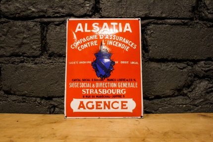Plaque émaillée assurances Alsatia