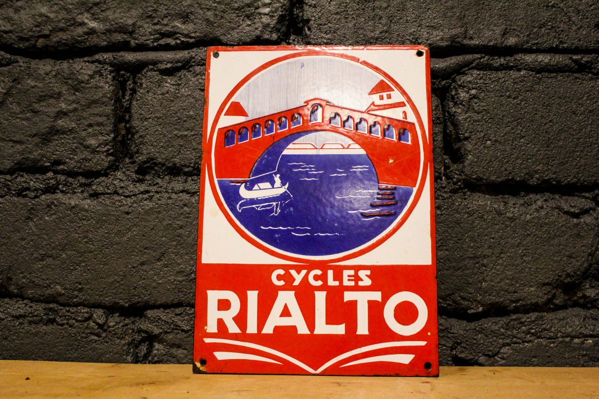 Plaque émaillée Cycles Rialto
