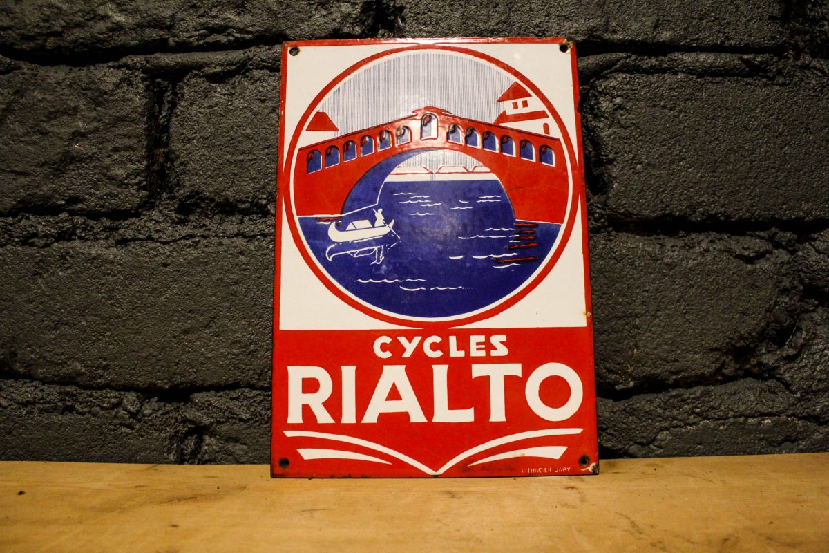 Plaque émaillée Cycles Rialto