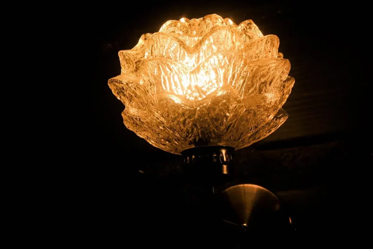 Lampe de chevet lotus, style Art Déco.