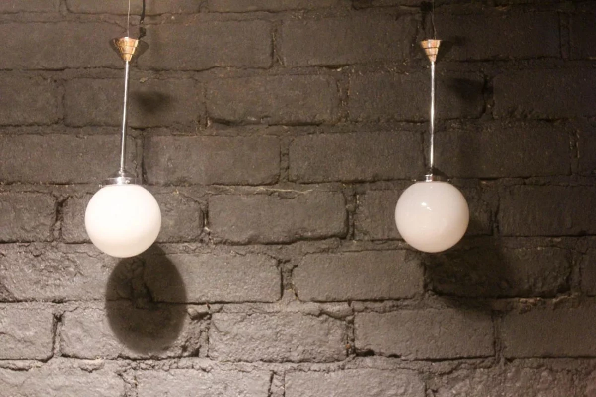 Suspensions verre opaline, éclairage décoratif