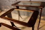 Tables Raffel, design gigogne, ensemble complet.