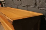 Meuble imprimeur, vue arrière, structure en bois massif.