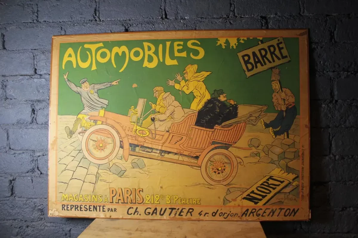 Affiche Automobiles Barré, Walter Thor, circa 1910.