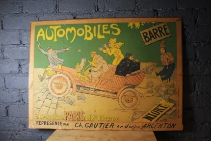 Affiche Automobiles Barré, Walter Thor, circa 1910.