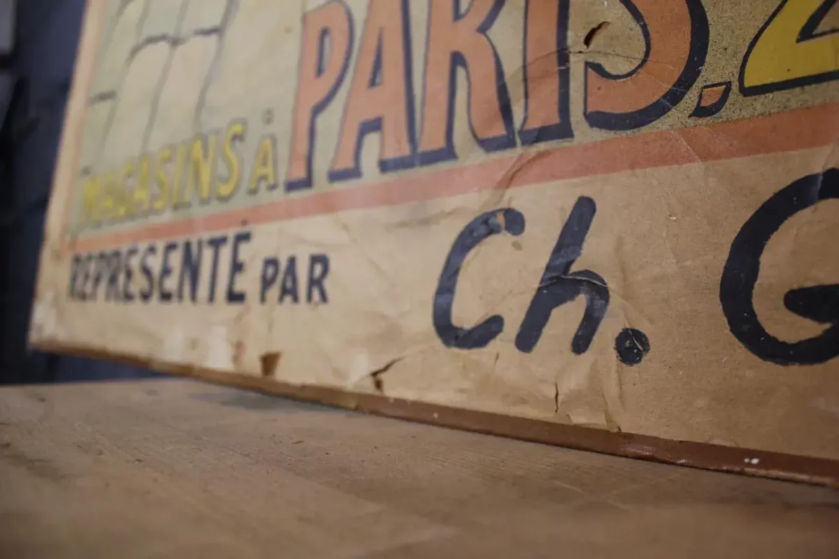 Affiche Automobiles Barré, panneau de signalisation barré.