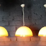 Vue d'ensemble des 3 suspensions Febo Murano, éclairage d'exception.