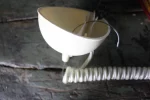 Support de lampe d'origine Leucos avec câble électrique en spirale.